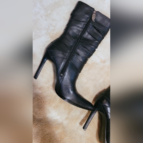 Women's Harley-Davidson "Mikayla"leather boots Strappy Stiletto Sz 7US 6UK 35EUR - Picture 4 of 15